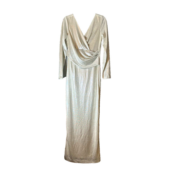 Eliza J Dresses & Skirts - Eliza J Maxi Empire Waist Dress Womens Sz 12 Metalic Holiday New Years Christmas
